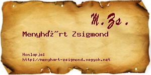 Menyhárt Zsigmond névjegykártya