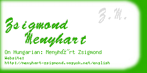 zsigmond menyhart business card